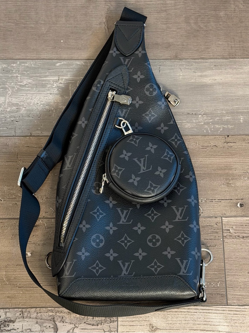 Louis Vuitton Duo Slingbag Taigarama Leather & Eclipse Monogram Canvas M30936